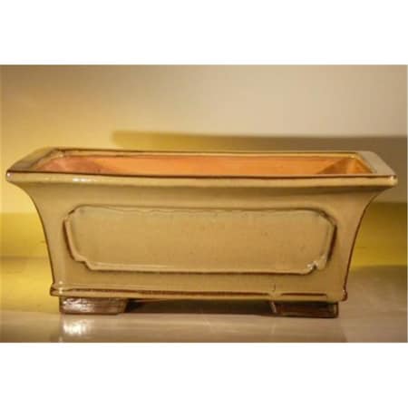 Paisaje 12 x 9.5 x 4.75 in. Ceramic Bonsai Pot, Olive Green - Rectangle PA2201930